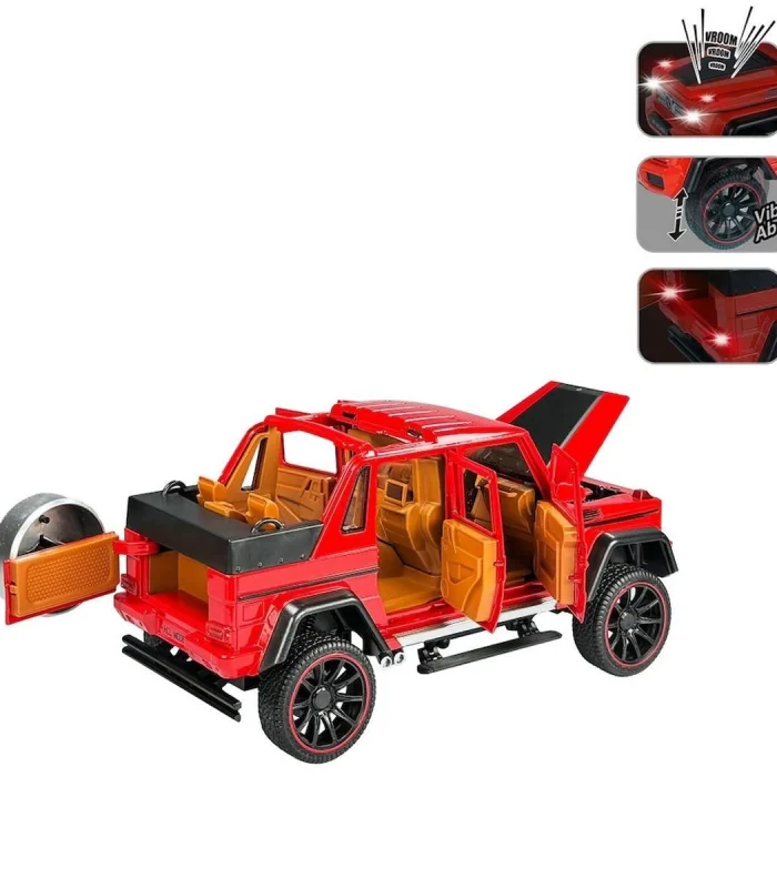 HCL-902 Çek Bırak 1:22 Sesli ve Işıklı Metal Jeep -Vardem