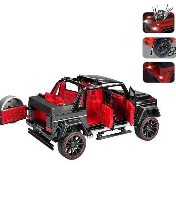 HCL-902 Çek Bırak 1:22 Sesli ve Işıklı Metal Jeep -Vardem
