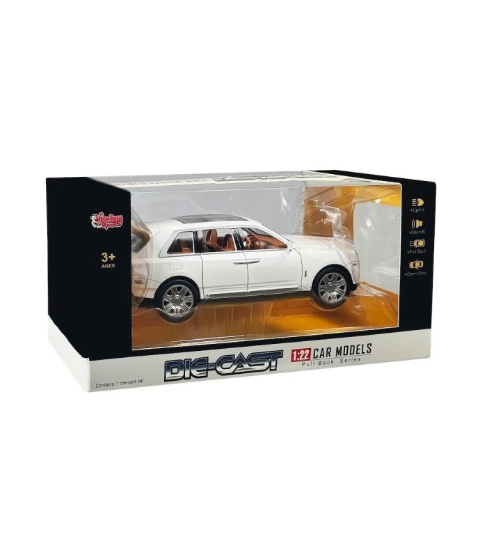 HCL-906 Çek Bırak 1:22 Sesli Ve Işıklı Sanruflu RR Metal Araba -Vardem Oyuncak