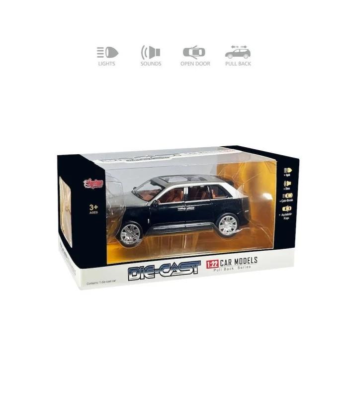 HCL806 Çek Bırak 1:22 Sesli ve Işıklı Metal Araba