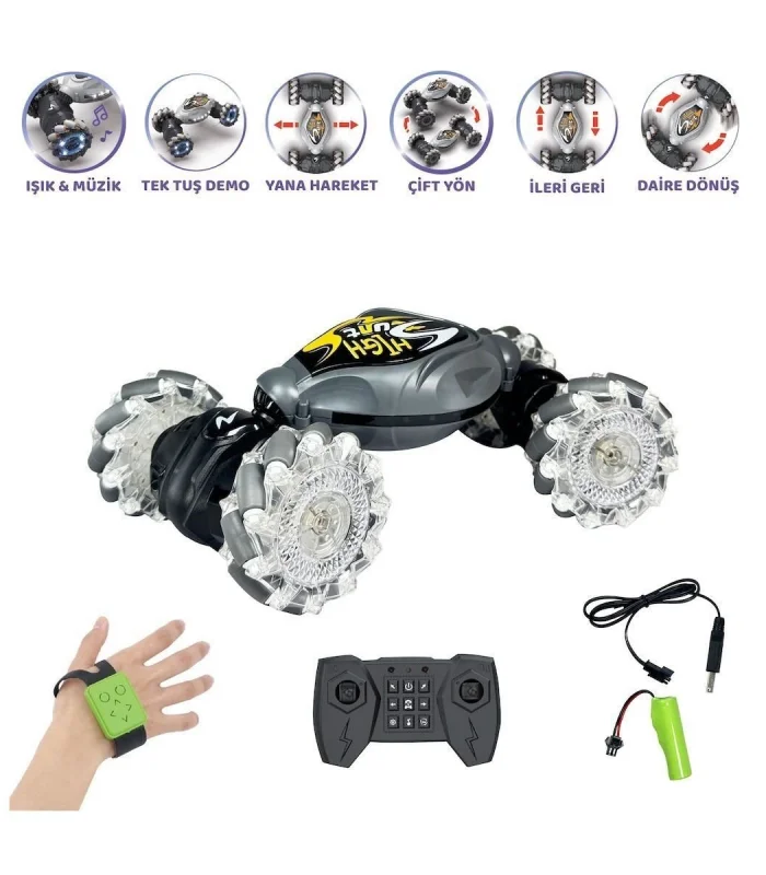 HG4-28 Uzaktan Kumandalı Bilekten Kontrol Şarjlı 2.4G Stunt Araba