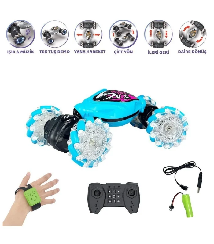 HG4-28 Uzaktan Kumandalı Bilekten Kontrol Şarjlı 2.4G Stunt Araba