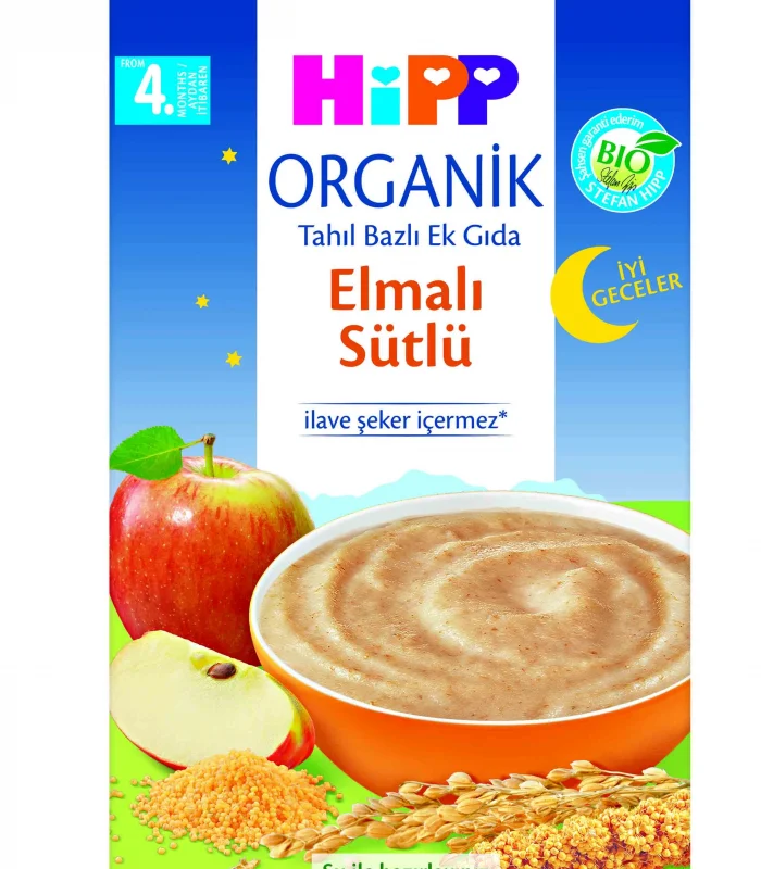 Hipp Organik İyi Geceler Elmalı Sütlü Tahıl Bazlı Ek Gıda 250 Gr