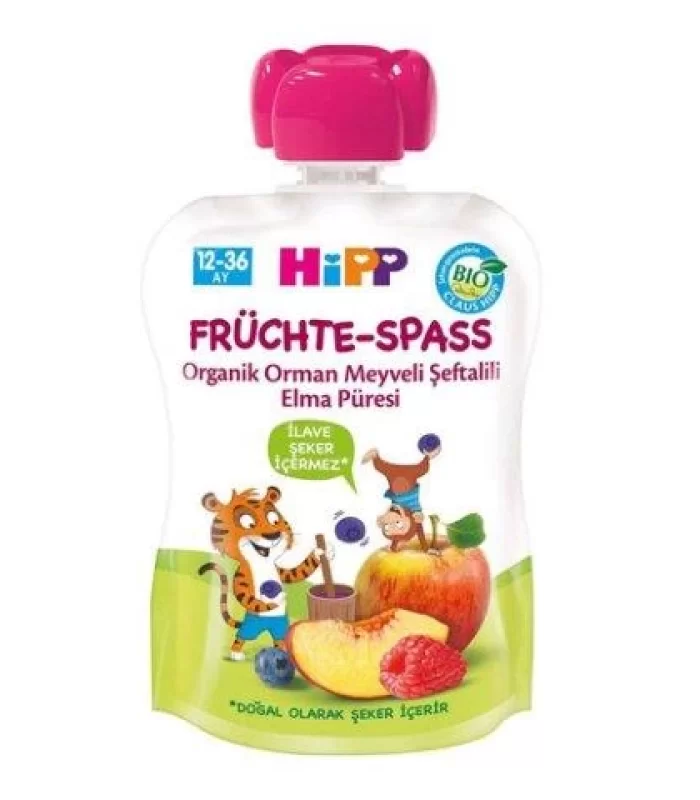Hipp Organik Orman Meyveli Şeftalili Elma Püresi 100 Gr