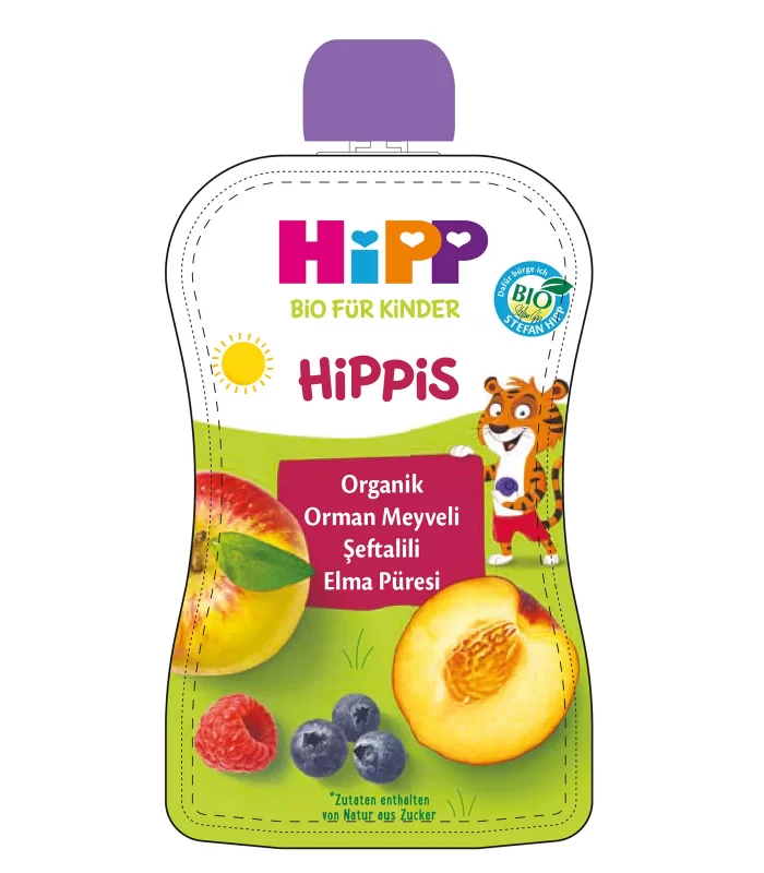 Hipp Organik Orman Meyveli Şeftalili Elma Püresi 100 Gr