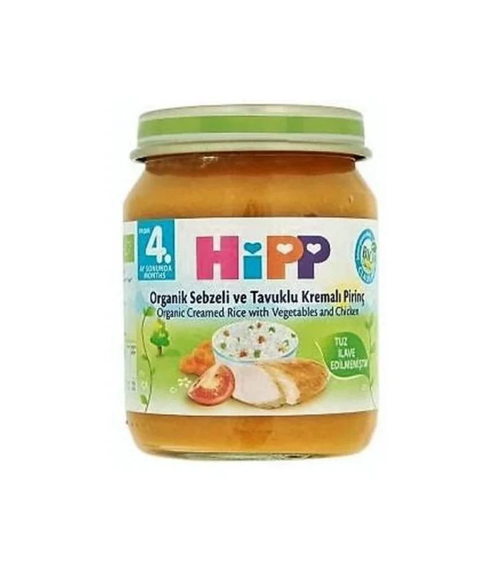 Hipp Organik Sebze ve Tavuklu Kremalı Pirinç 125 Gr