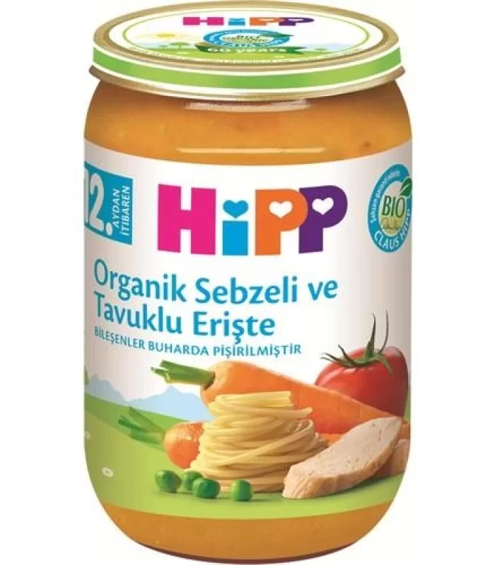 Hipp Organik Sebzeli Tavuklu Erişte 220 Gr
