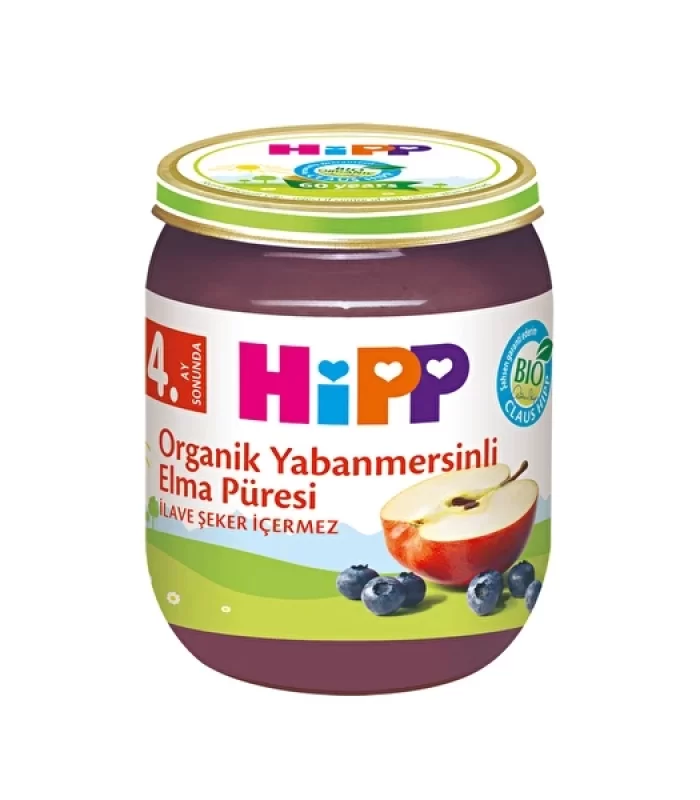 Hipp Organik Yabanmersinli Elma Püresi 125 Gr