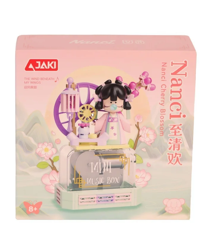 HK114 JAKİ KİRAZ ÇİÇEĞİ MÜZİK KUTUSU 127 PARÇA BLOCK OYUNCAK