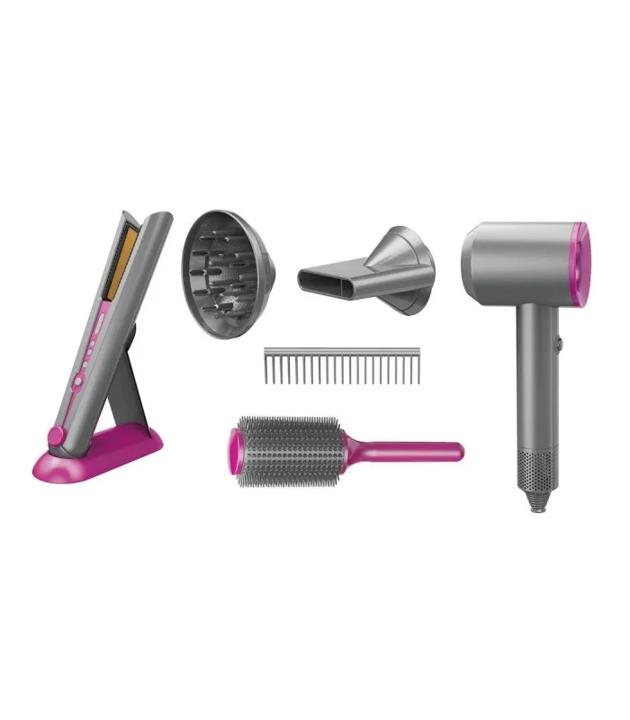 HUA-1019 Sesli ve Işıklı 2IN1 Lüks Saç Şekillendirici Set -Vardem Oyuncak