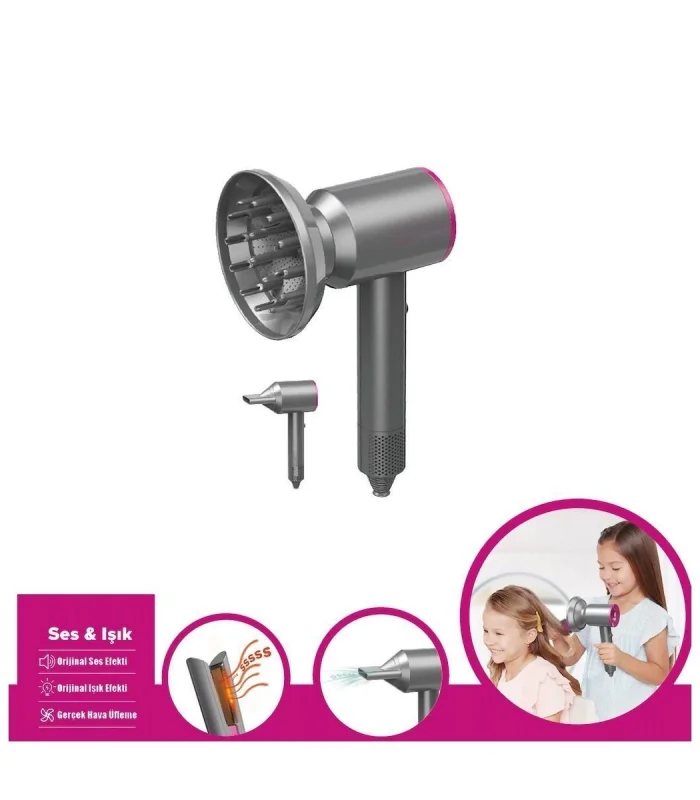 HUA-1019 Sesli ve Işıklı 2IN1 Lüks Saç Şekillendirici Set -Vardem Oyuncak