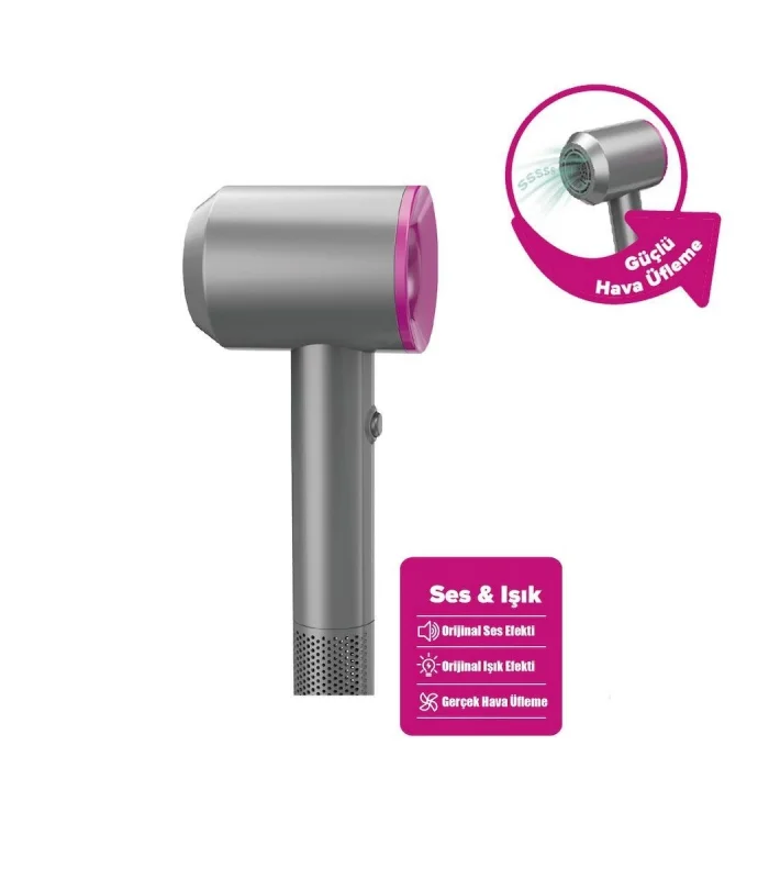 HUA-1019 Sesli ve Işıklı 2IN1 Lüks Saç Şekillendirici Set -Vardem Oyuncak