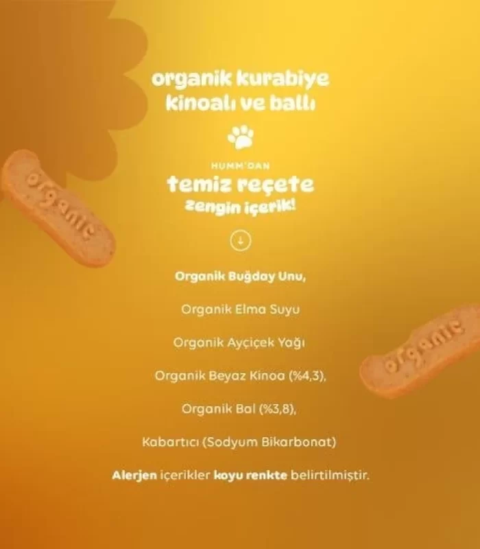 Humm Organik Ballı ve Kinoalı Kurabiye 55 Gr