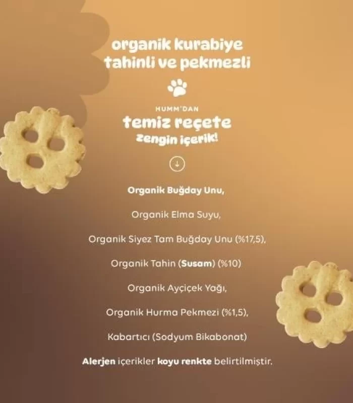 Humm Organik Tahinli ve Pekmezli Vegan Kurabiye 55 Gr