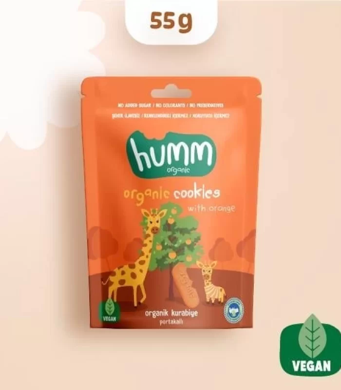 Humm Organik Vegan Portakallı Kurabiye 55 Gr