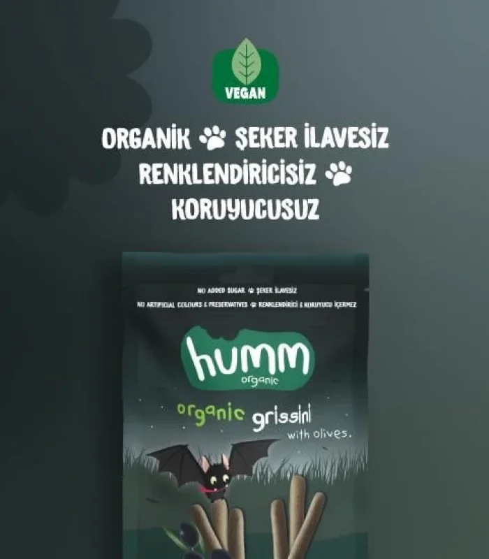 Humm Organik Vegan Zeytinli Grissini 55 Gr