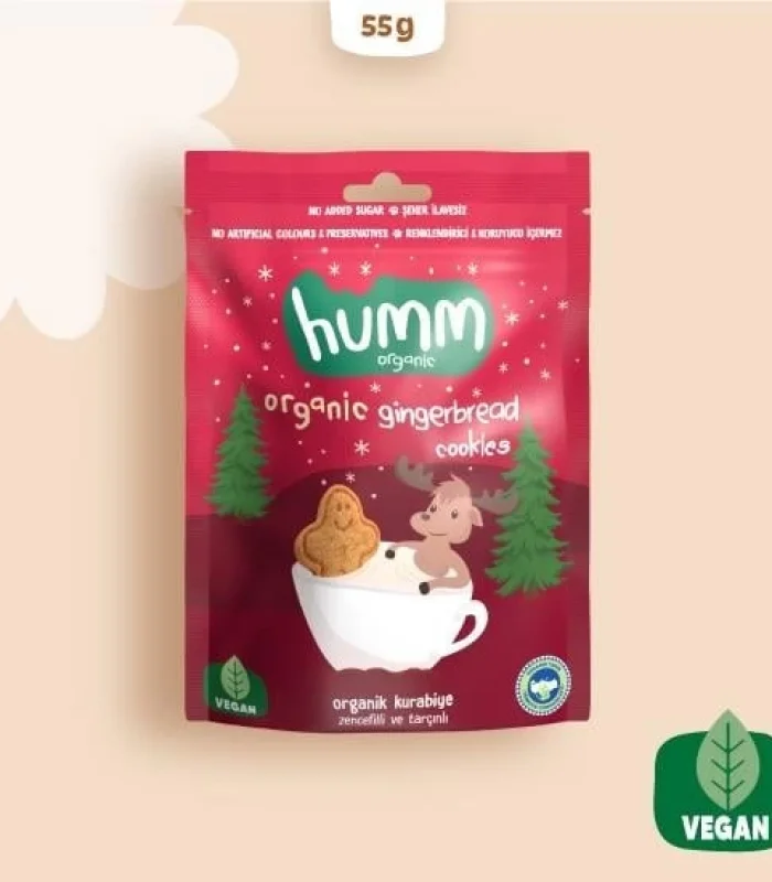 Humm Organik Zencefilli ve Tarçınlı Vegan Kurabiye 55 Gr
