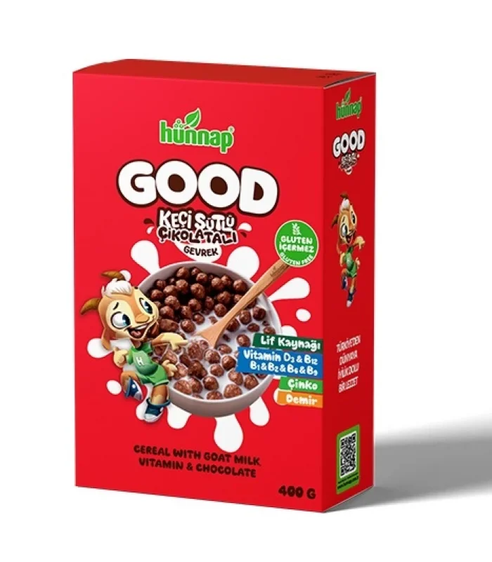 Hünnap Keçi Sütlü Çikolata Ve Vitamin Tahıllı Glutensiz Gevrek 400 Gr