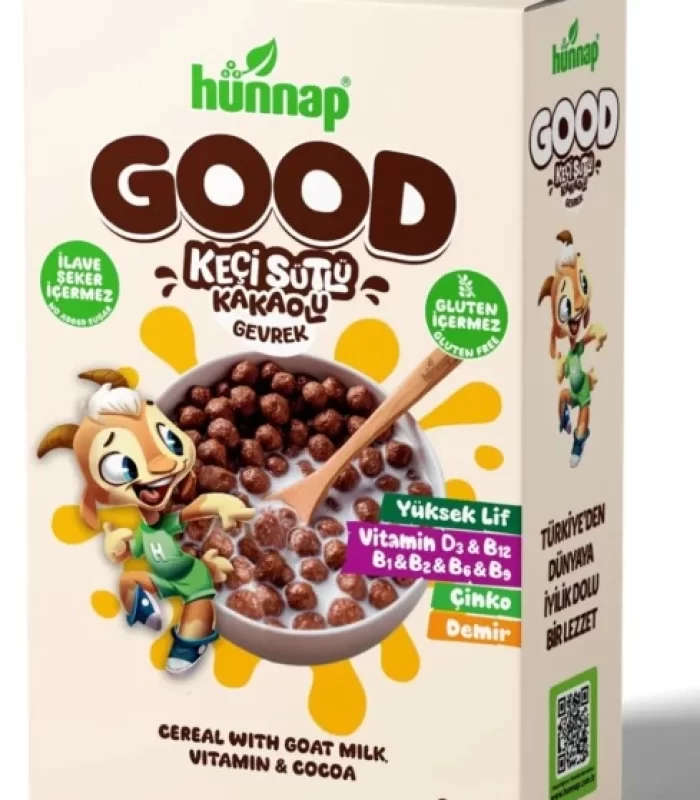 Hünnap Keçi Sütlü Kakao Ve Vitamıin Tahıllı Glutensiz Gevrek 240 Gr