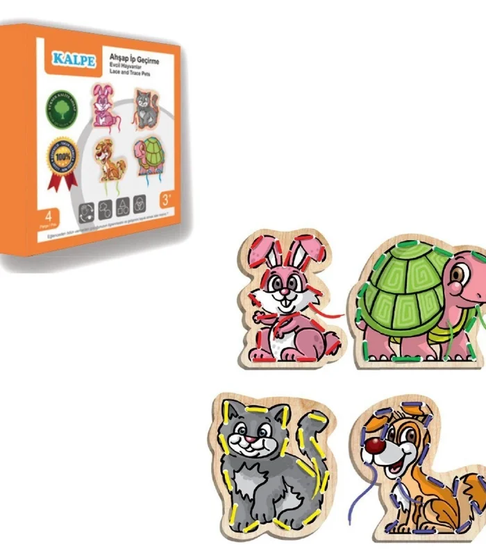 KAL-1019-1020 Chiva, Ahşap İp Geçirme- Safari Hayvanlar