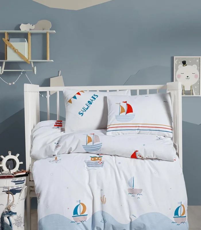 Kanz Ranforce Bebek Nevresim Takımı Knz-001 Sailboats