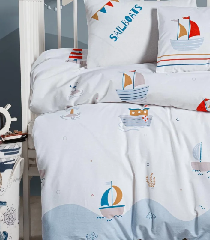 Kanz Ranforce Bebek Nevresim Takımı Knz-001 Sailboats