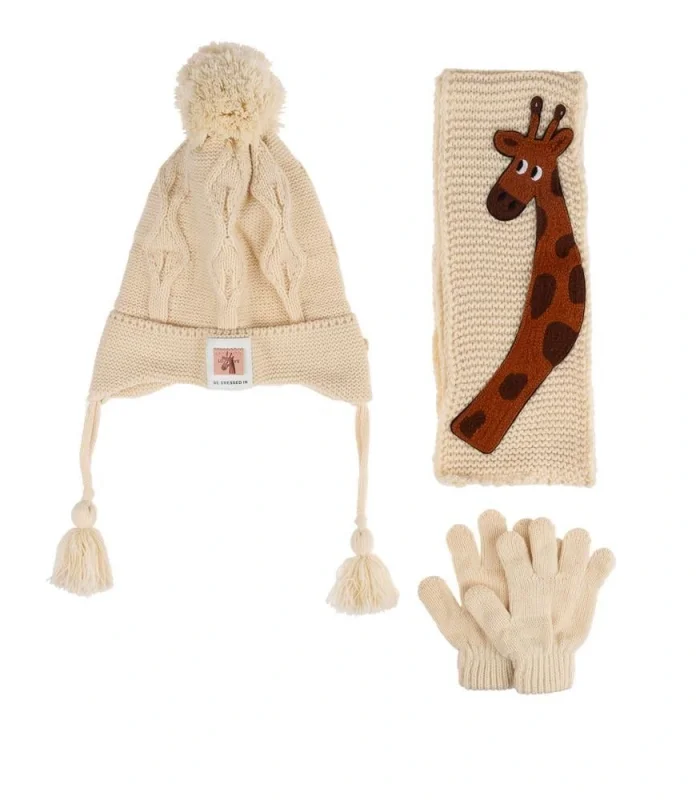 Kitti Bebe Erkek Atkı Bere Eldiven Takım (1-4 Yaş) K24160-09 Beyaz