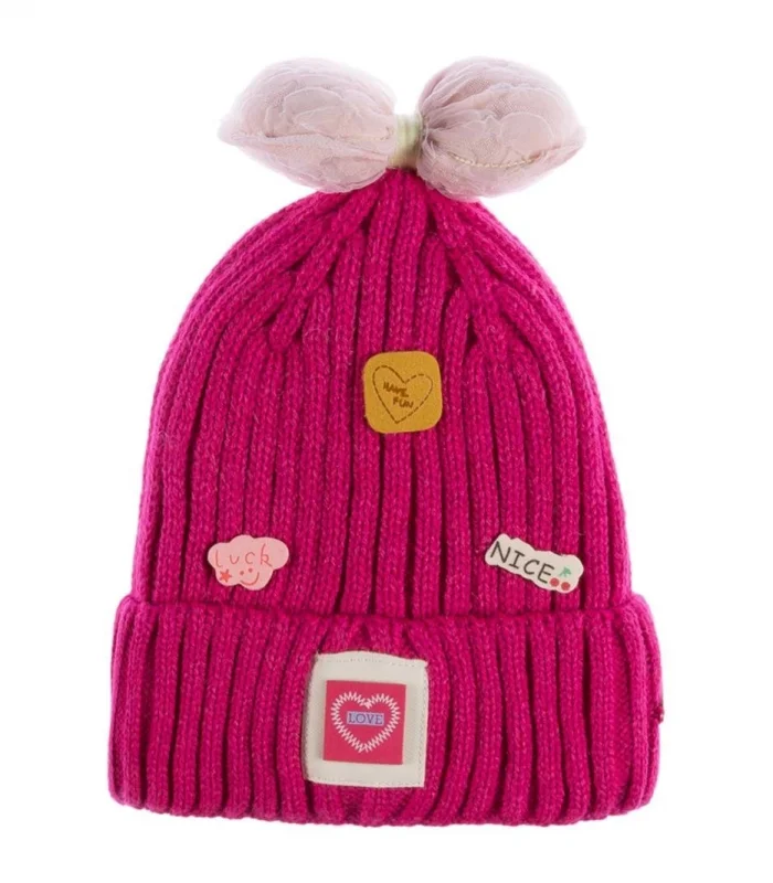 Kitti Çocuk Kız Kulaklı Bere (4-8 Yaş) K24130-02 Fuşya