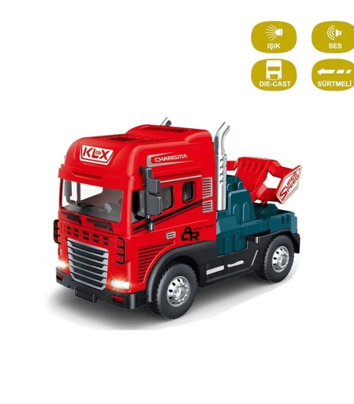 KLX600-344 Sürtmeli Işıklı Müzikli Çekici Tır Kafası 1:24 -Vardem Oyuncak