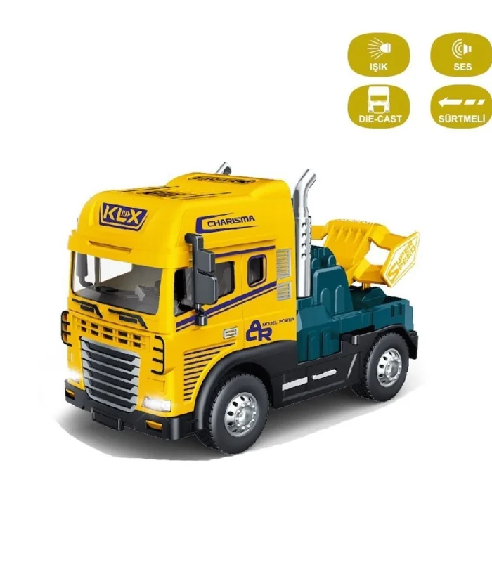 KLX600-344 Sürtmeli Işıklı Müzikli Çekici Tır Kafası 1:24 -Vardem Oyuncak