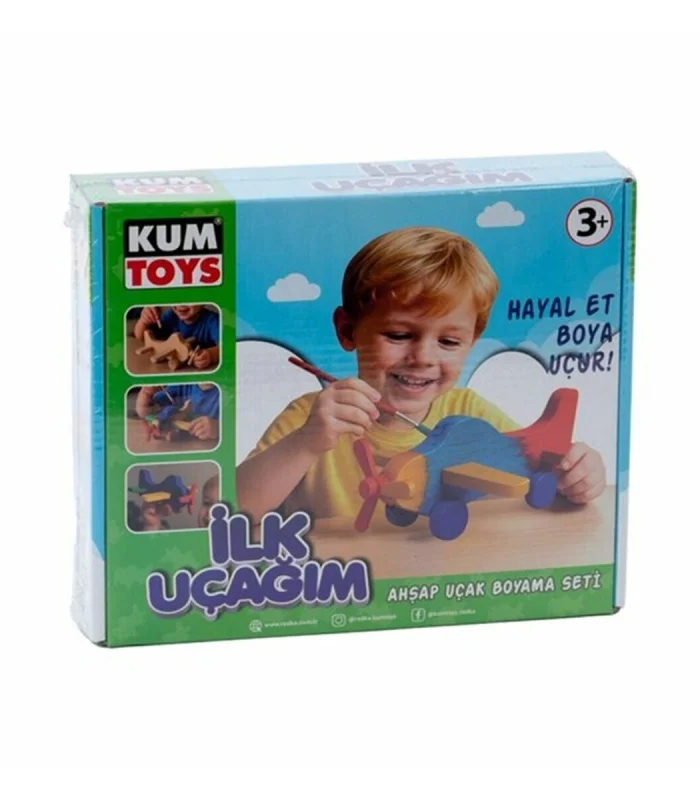 KM5869 KUMTOYS İLK UÇAĞIM AHŞAP BOYAMA SETİ