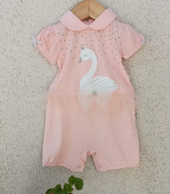 Kuğu Kız Bebek Tulum 3-9 Ay