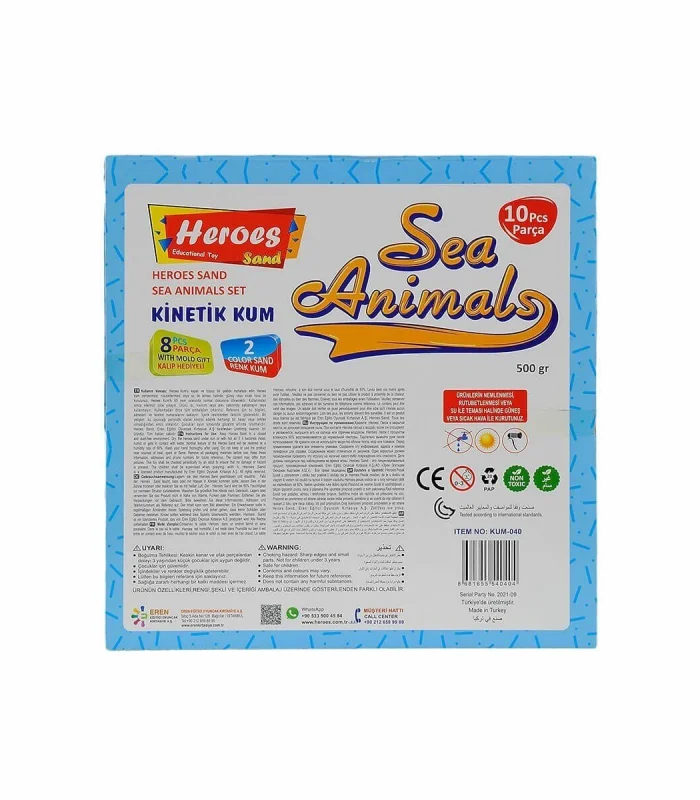 KUM-040 500GR HEROES KİNETİK KUM DENİZ HAYVANLI KALIPLI SET