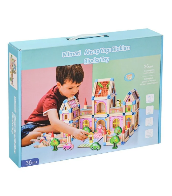 KZL-2102103 Ahşap Mimari Yapı Blokları  268 Parça