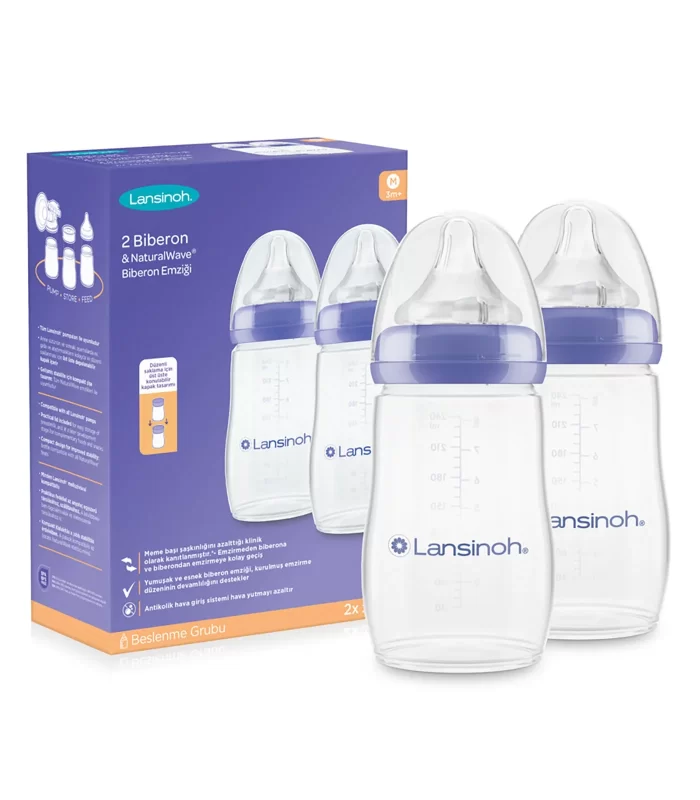 Lansinoh Biberon 2li Natural Wawa Biberon Emziği 240 Ml