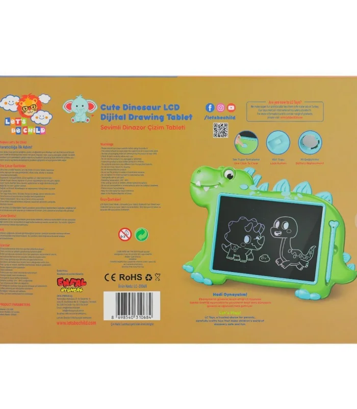 LC-31068 SEVİMLİ DİNAZOR  ÇİZİM TABLETİ 10 İNÇ