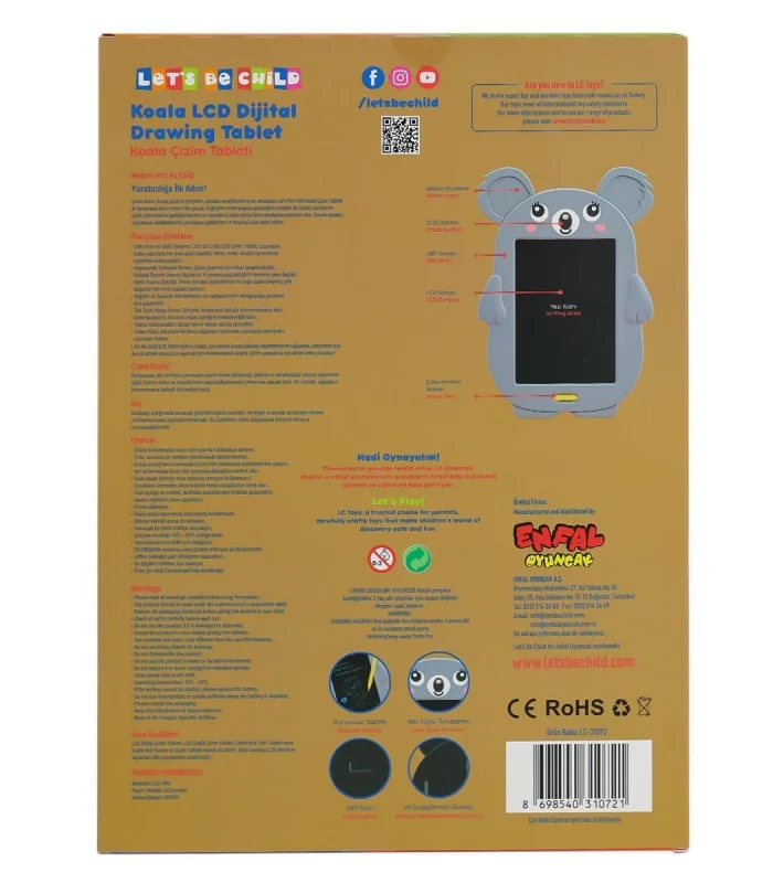 LC-31072 Koala Çizim Tableti 8.5 inç -Lets be Child