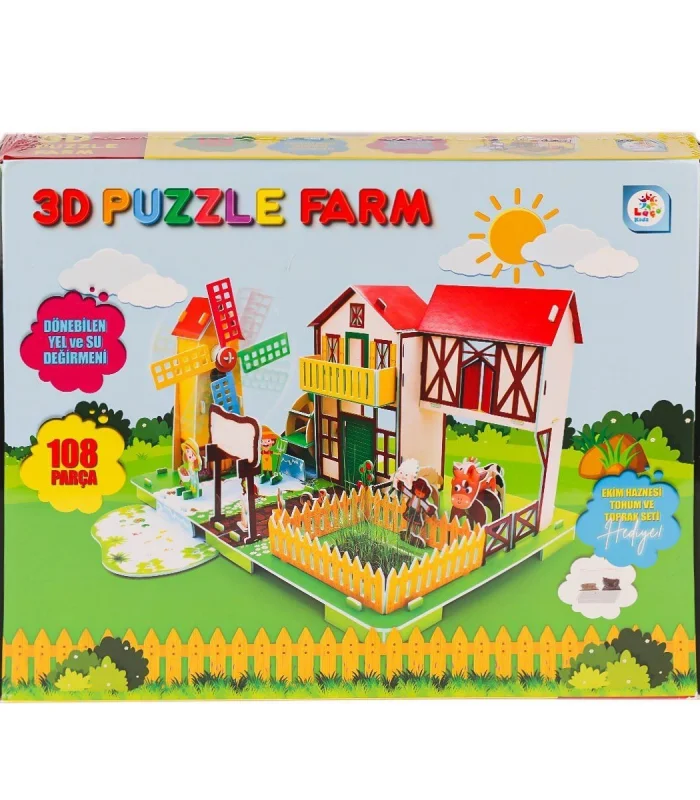 LC0115 3D Boyutlu Çiftlik Puzzle -Laçokids