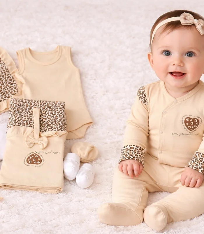 Leopar Desenli 8Li Yeni Doğan Seti