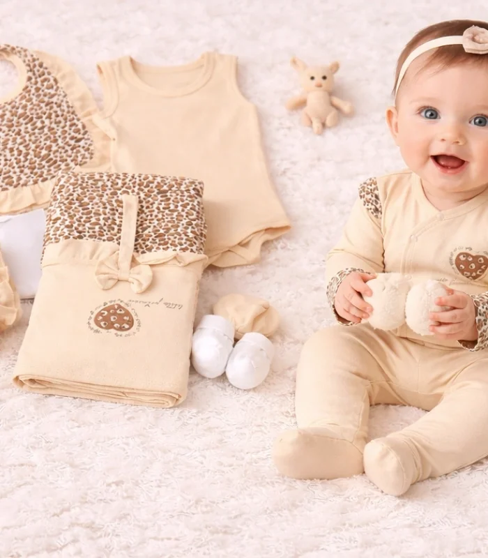 Leopar Desenli 8Li Yeni Doğan Seti