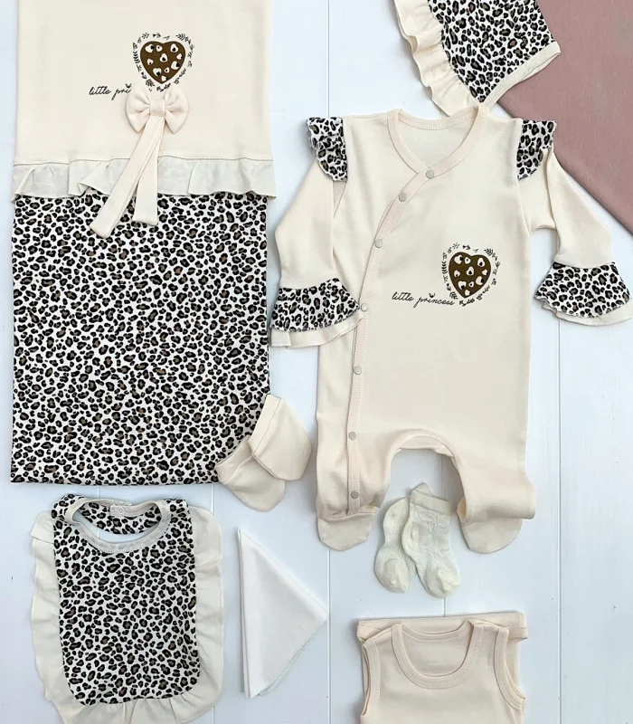 Leopar Desenli 8li Set Yeni Doğan