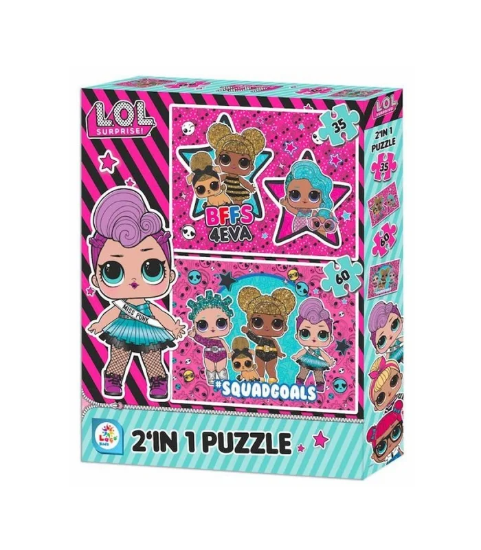 LOL7583 Laço Kids L.O.L. 2li Puzzle / 35+60 Parça Puzzle