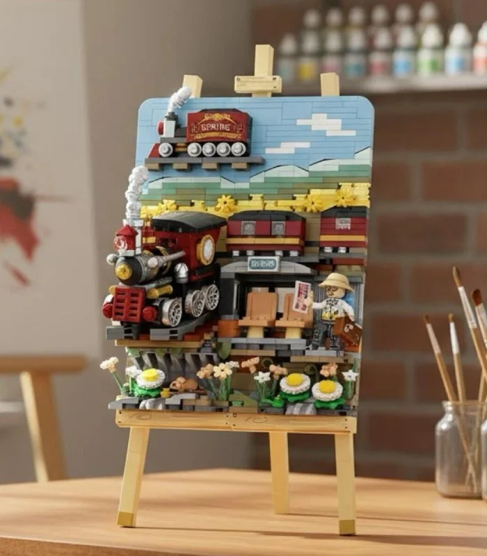 LZ-1296 LOZ TREN İSTASYONU AHŞAP BOYAMA 758 PARÇA BLOCK OYUNCAK