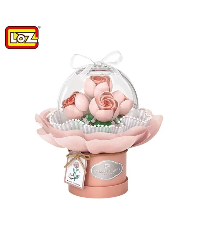 LZ-1298 LOZ LEDLİ PEMBE GÜL BUKETİ 285 PARÇA BLOCK OYUNCAK