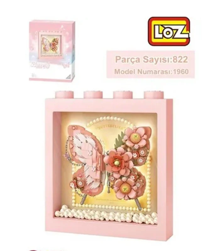 LZ-1960 LOZ PEMBE KELEBEK ÇERÇEVE 822 PARÇA BLOCK OYUNCAK