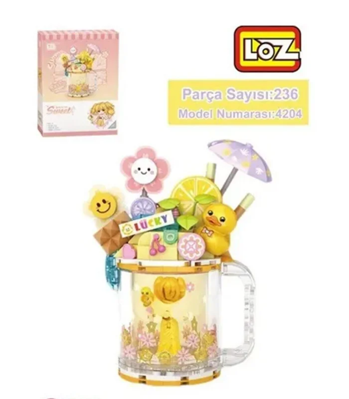 LZ-4204 LOZ SARI ÖRDEK DONDURMA KUPASI 236 PARÇA BLOCK OYUNCAK