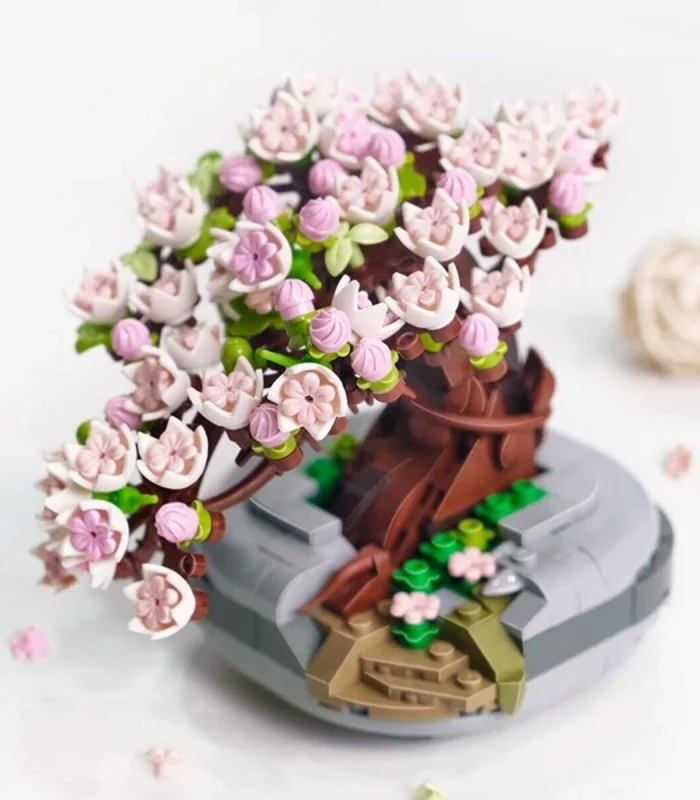 LZ1661 LOZ Eternal Flowers Serisi - Pembe Sakura Kiraz Ağacı 426 Parça Yapım Seti