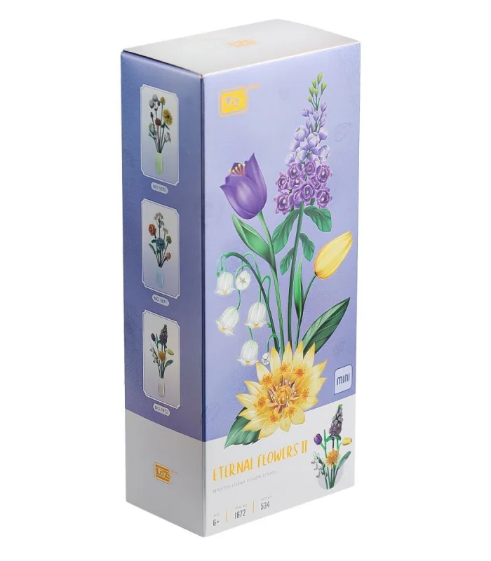 LZ1672 LOZ Eternal Flowers Serisi - Çiçekli Sabah, Ay Işıklı Akşam 534 Parça Yapım Seti