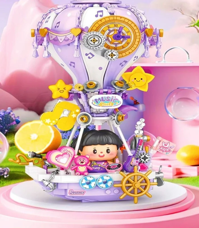 LZ4111 LOZ  MOR HAVA BALONU  BLOCK OYUNCAK 666 PARÇA