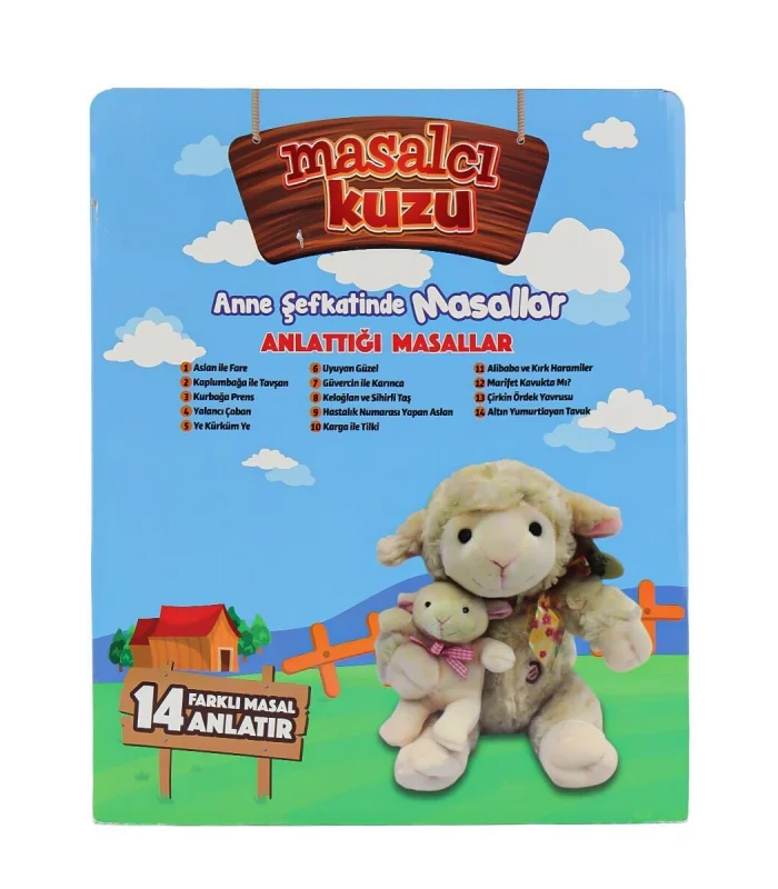 M-1117526-12 Türkçe Yavrulu Masal Anlatan Kuzu -Birliktoys